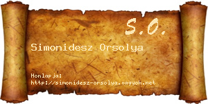 Simonidesz Orsolya névjegykártya